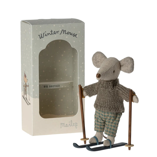 Maileg | Winter Mouse with Skis - Big Brother