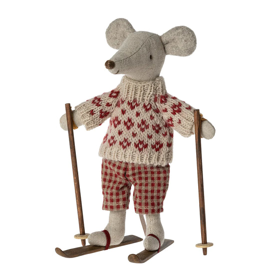 Maileg | Winter Mouse with Skis - Mum