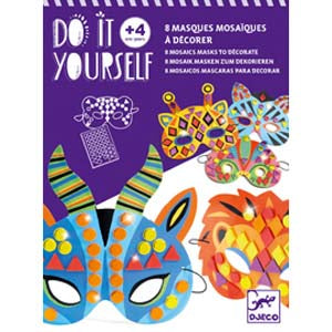 Djeco | Do It Yourself Jungle Animal Masks (Sticker Mosaics)