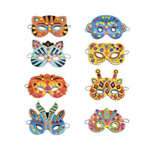 Djeco | Do It Yourself Jungle Animal Masks (Sticker Mosaics)