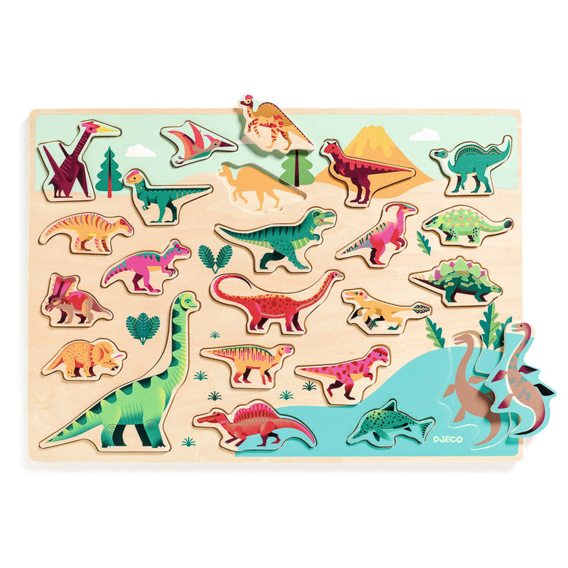 Djeco | 22pc Dinosaur Wooden Puzzle