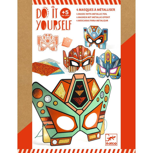 Djeco | Do It Yourself Super Robot Masks (Metalic Stickers)