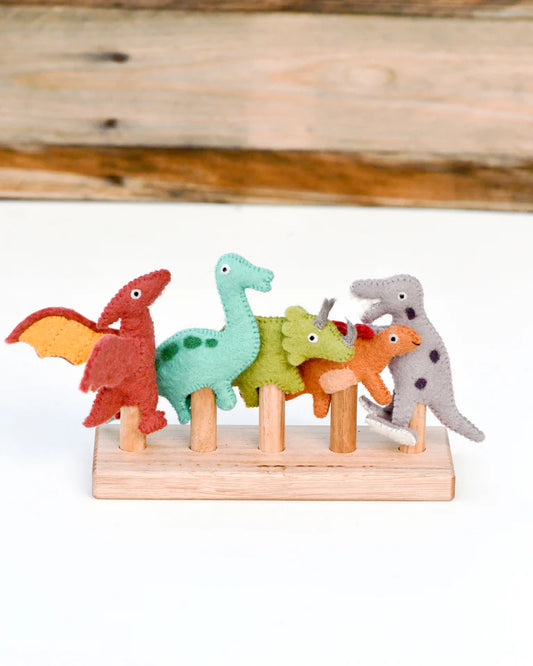 Tara Treasures | Finger Puppet Set - Dinosaur