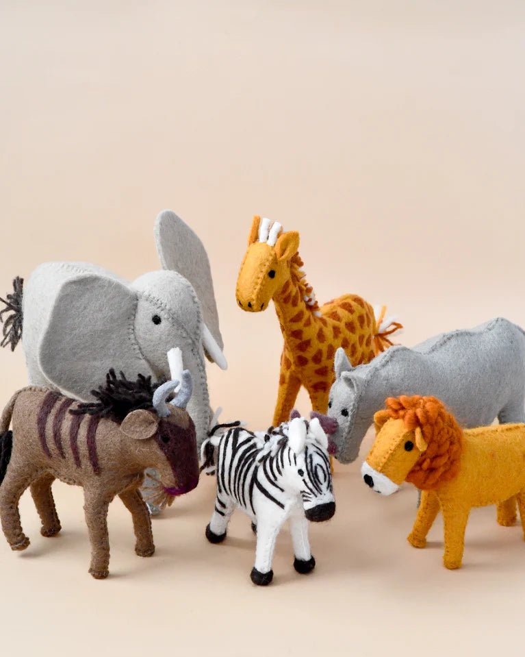 Tara Treasures | Felt Safari Animal Toy Set (6pc)