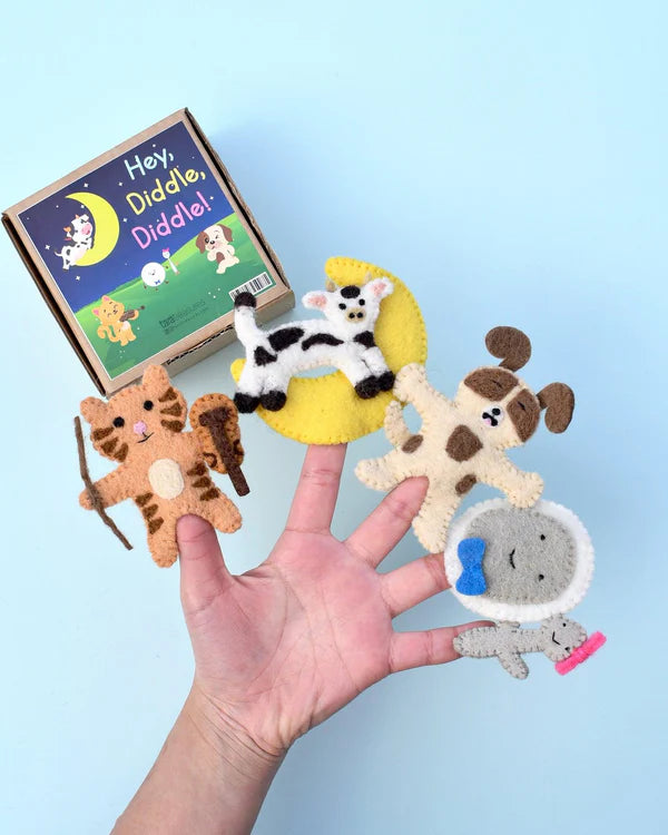 Tara Treasures | Finger Puppet Set - Hey Diddle Diddle