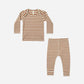 Quincy Mae | Ribbed Tee and Legging Set - Cinnamon Stripe