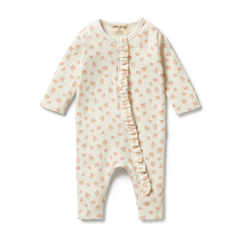 Wilson + Frenchy | Organic Waffle Zipsuit w/ Ruffle