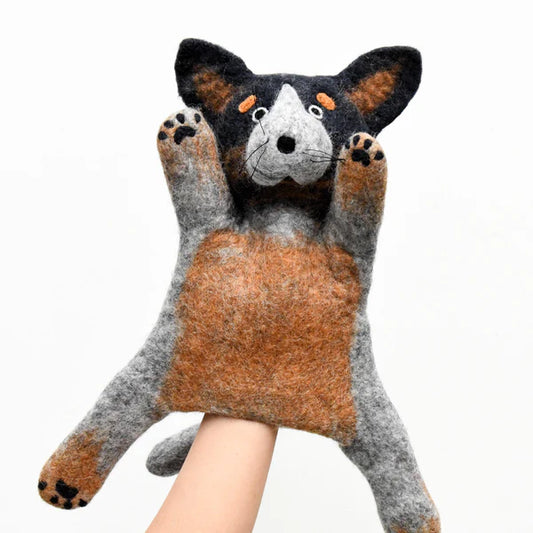 Tara Treasures | Hand Puppet - Australian Cattle Dog (Blue Heeler)