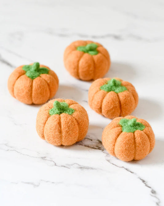 Tara Treasures | Loose Parts Play - Felt Pumpkins 5pc (Salmon)