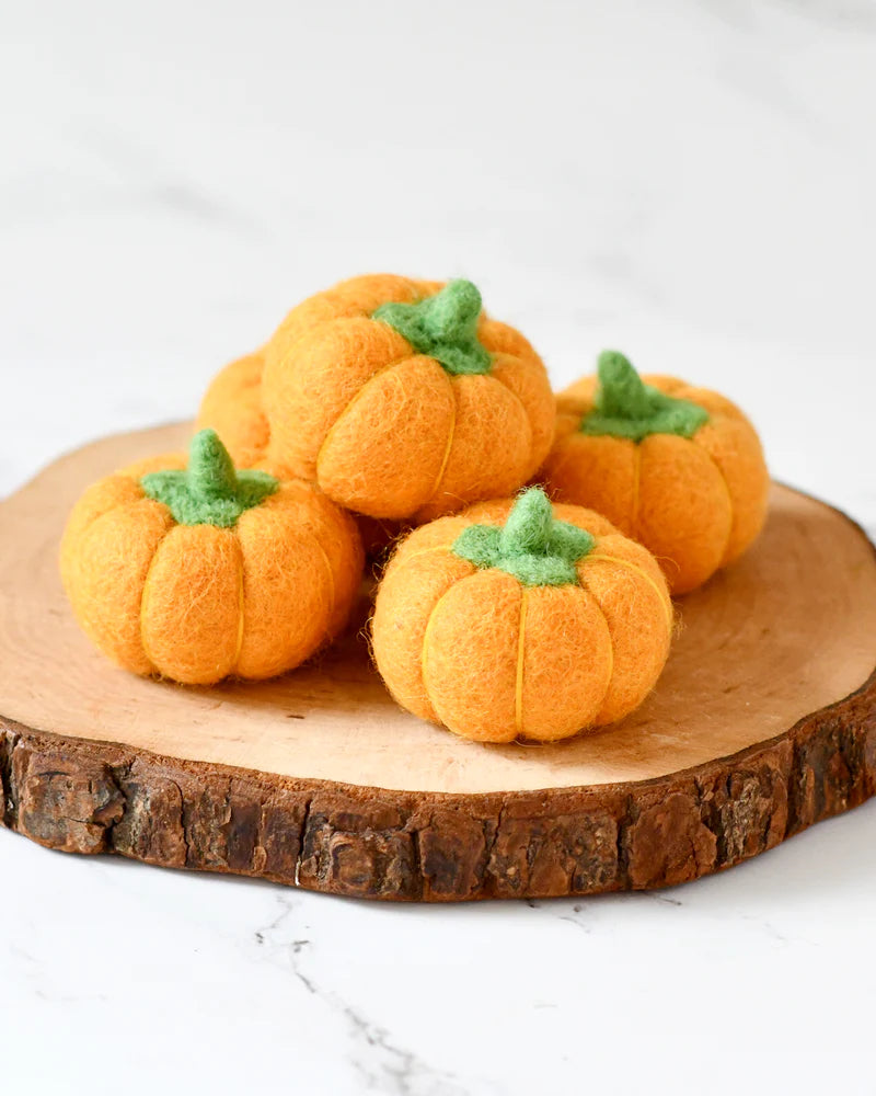 Tara Treasures | Loose Parts Play - Felt Pumpkins 5pc (Orange)