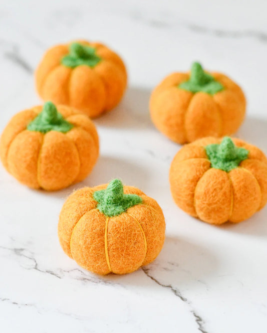 Tara Treasures | Loose Parts Play - Felt Pumpkins 5pc (Orange)