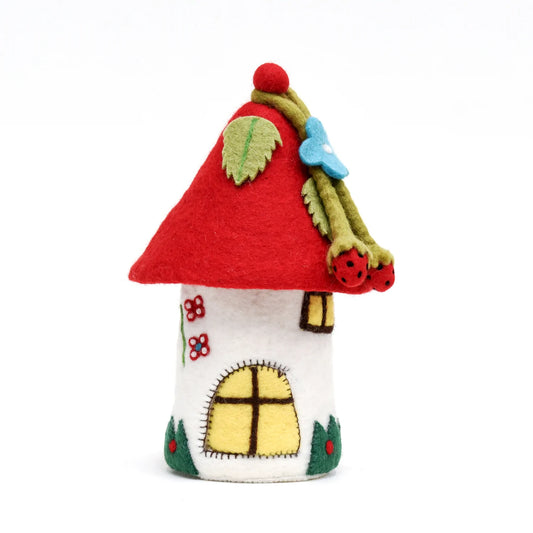 Tara Treasures | Fairies and Gnomes House - Red Roof